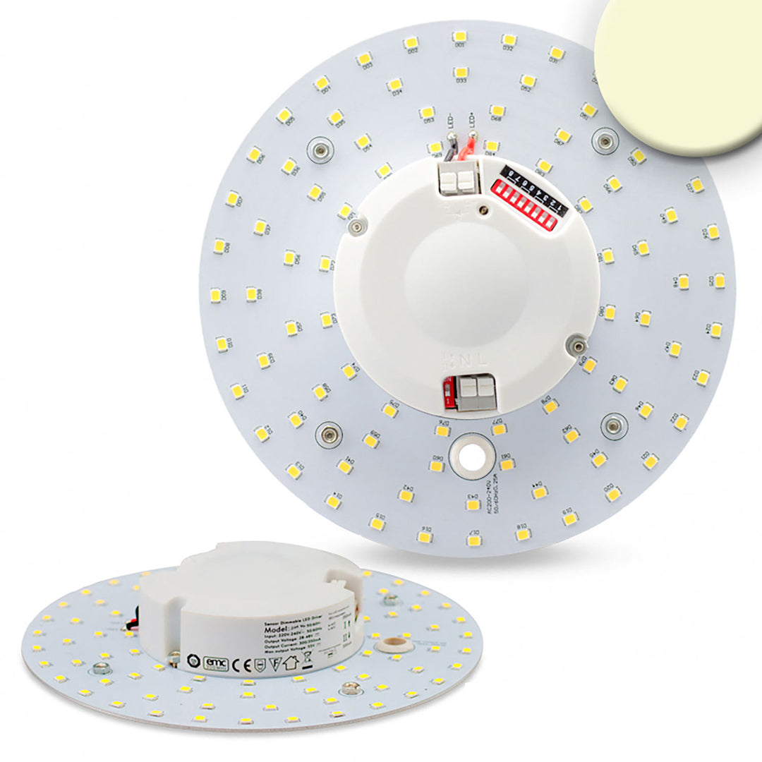 LED conversion board 160mm, 14W, warm white, with holding magnet and HF motion sensor