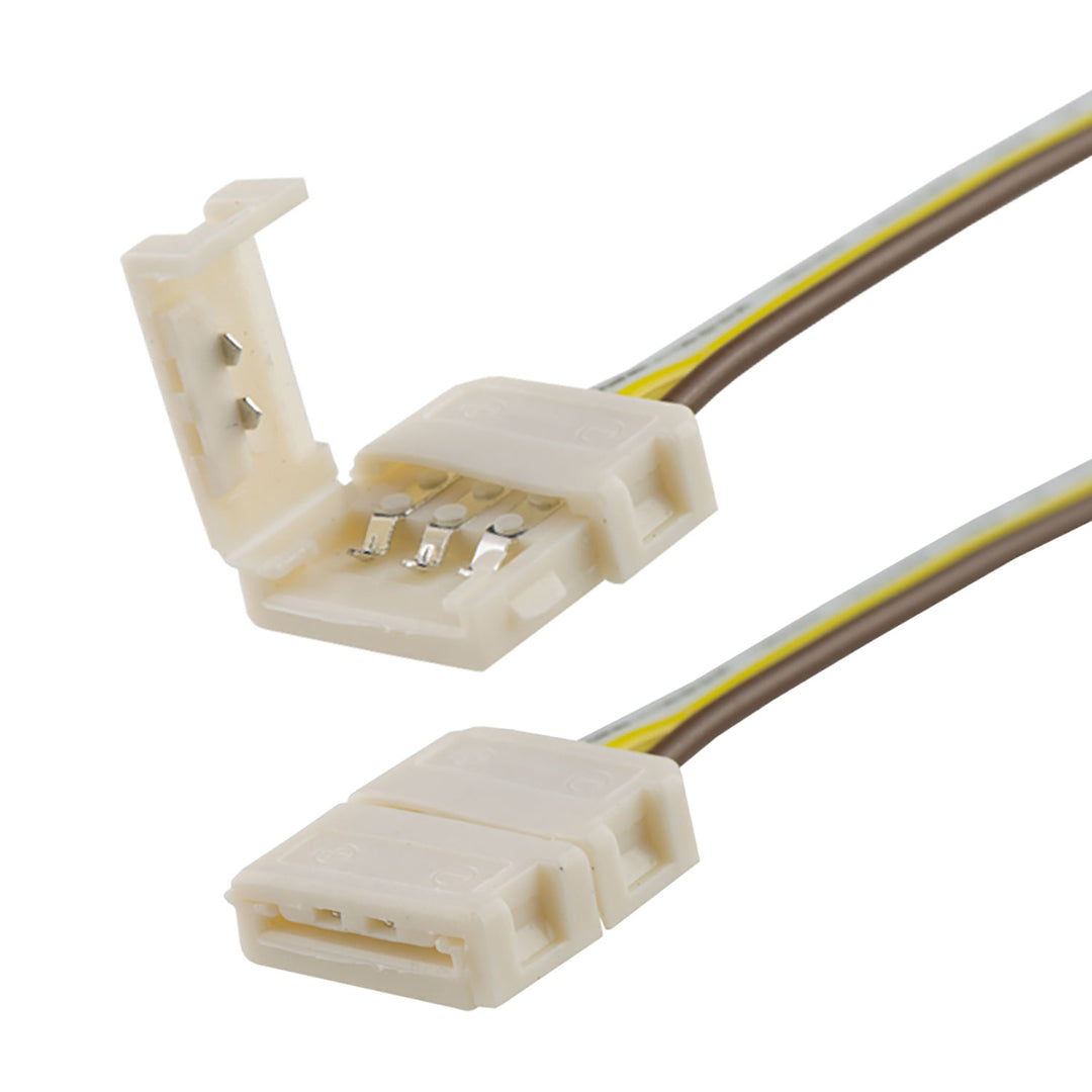 Clip cable connector (max. 5A) C1-310 for 3-pin IP20 flex strips with a width of 10mm and a pitch of >12mm
