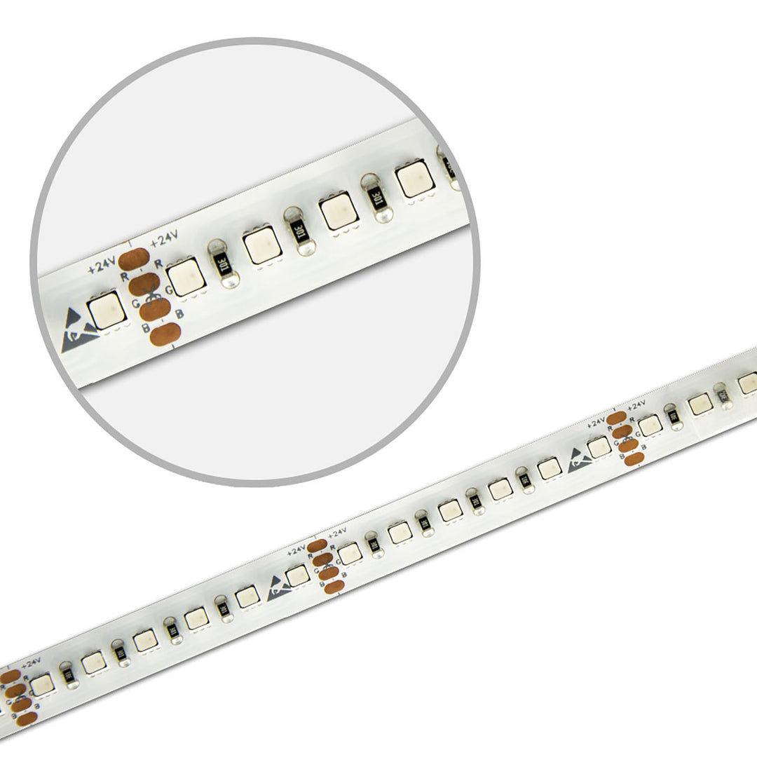 LED HEQ HighPower RGB flex ribbon, 24V DC, 28.8W, IP20, 5m roll, 120 LED/m