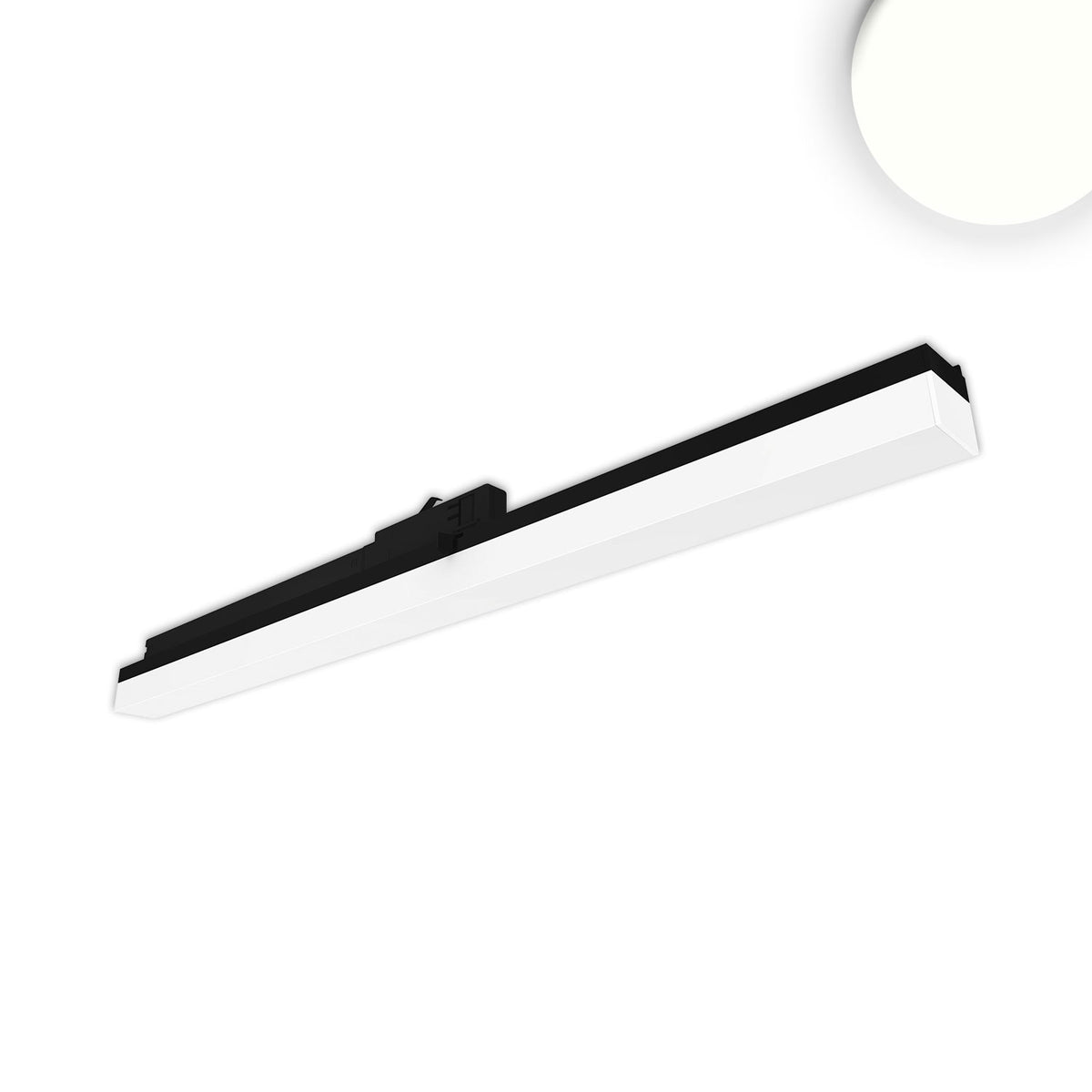 3-phase linear light 600mm, 20W, 110°, matte black, 4000K