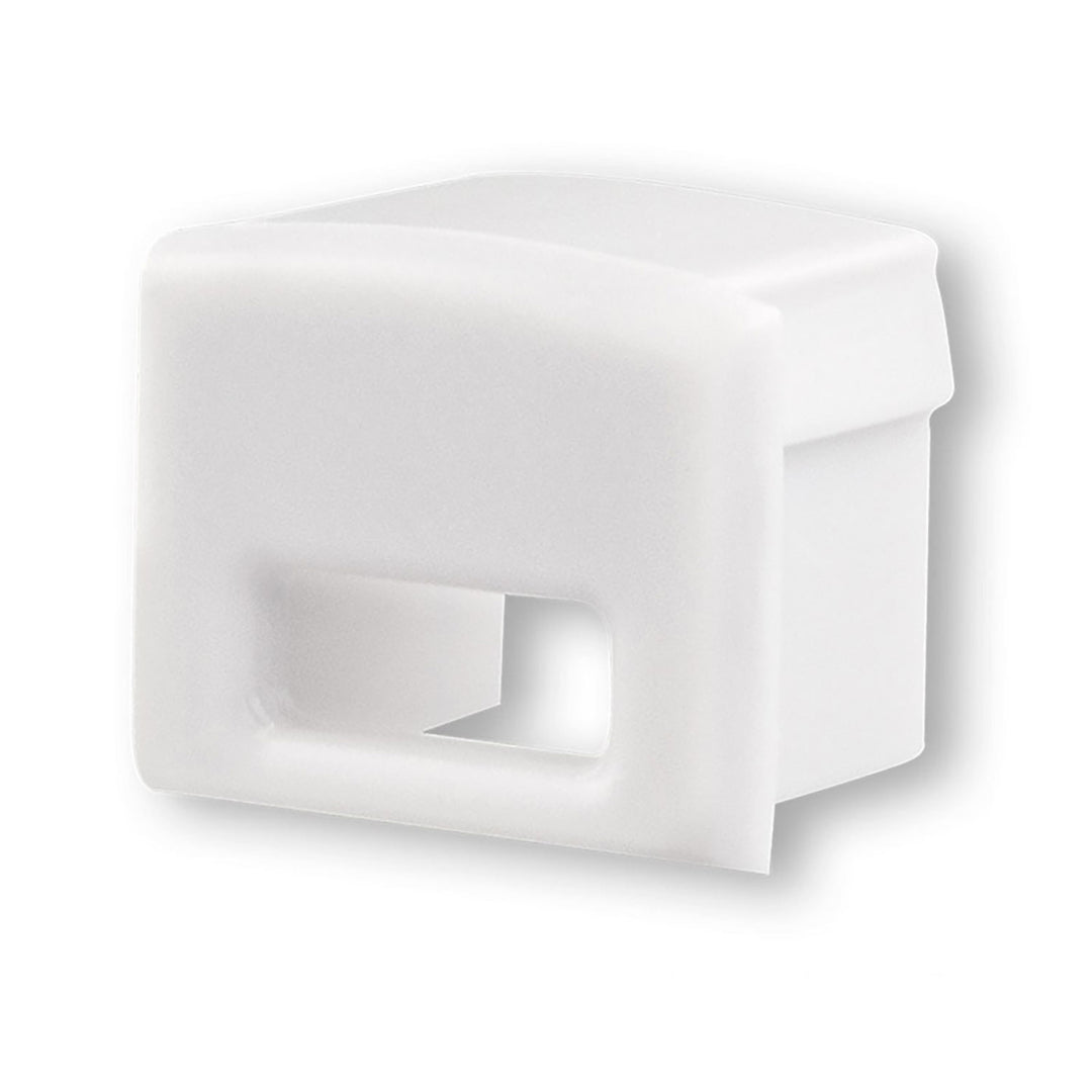 End cap EC5W white for profile SURF12 with cable entry, 1 piece