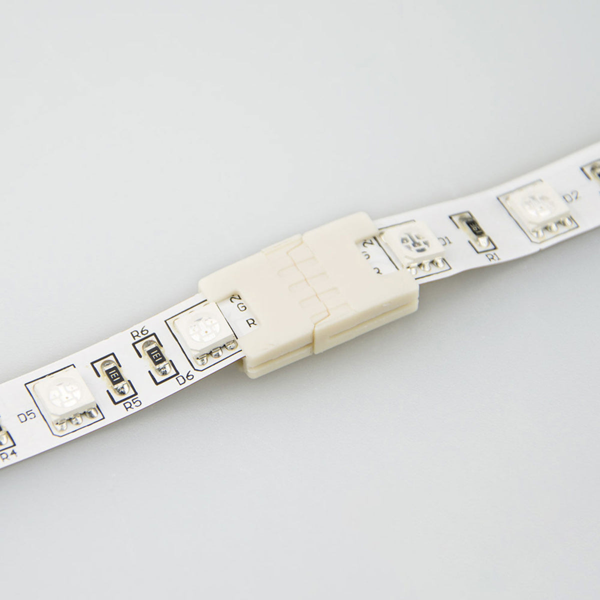 Clip connector (max. 5A) C2-410 for 4-pole IP20 flex strips with a width of 10mm and a pitch of >8mm