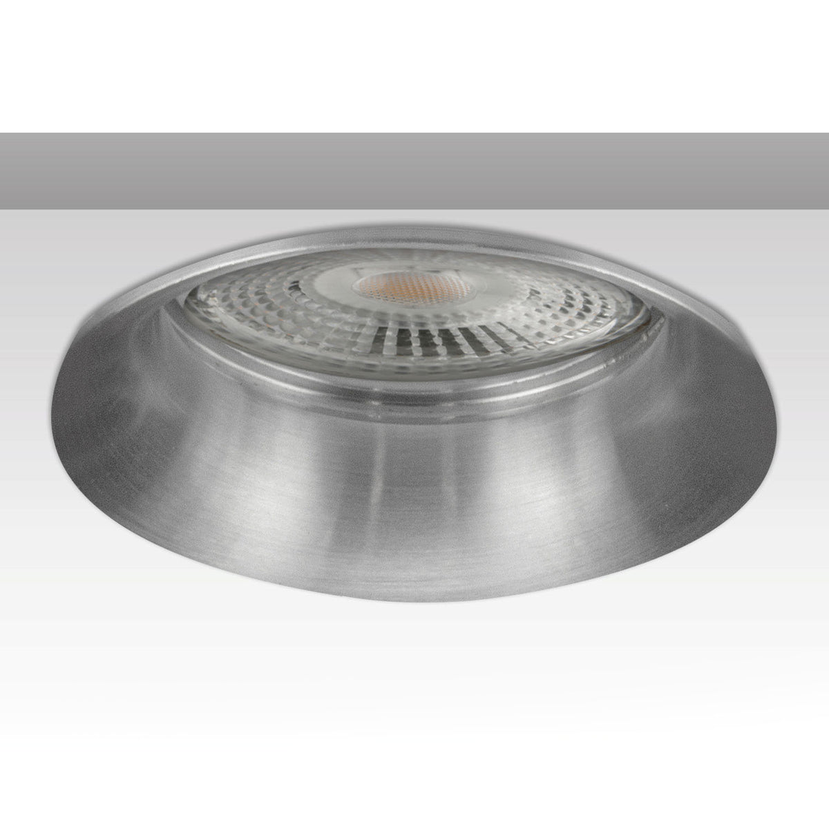 Slim round mounting frame, 63.5mm hole, DN69, brushed aluminum, for GU10/MR16 spotlights