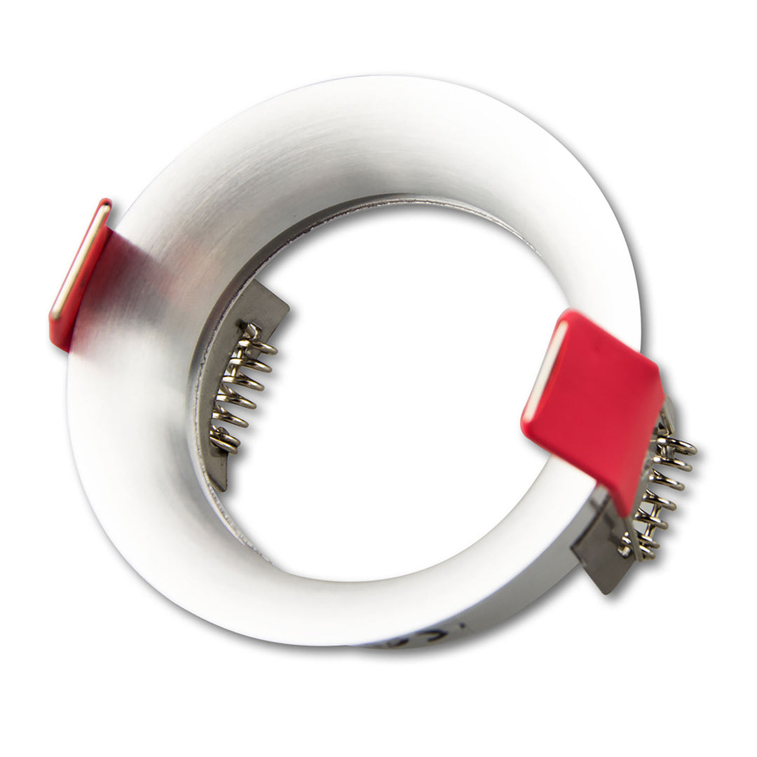 Slim round mounting frame, 63.5mm hole, DN69, brushed aluminum, for GU10/MR16 spotlights