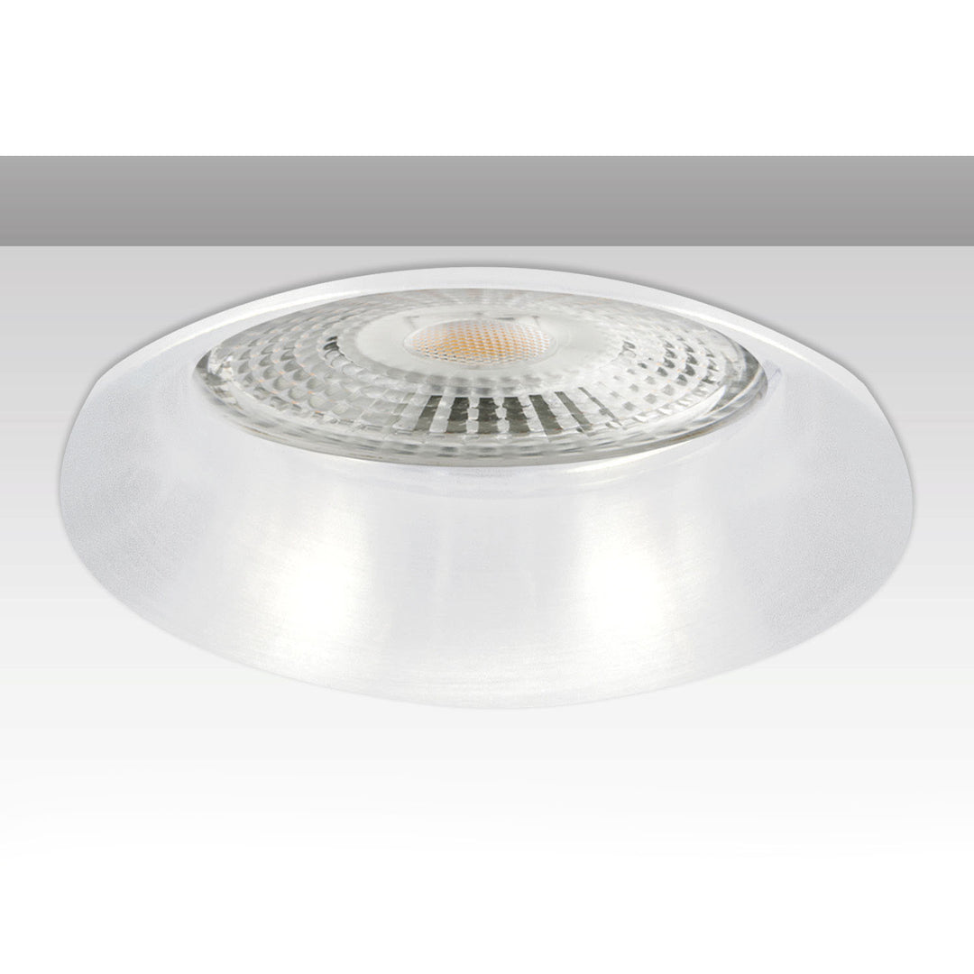 Slim round mounting frame, 63.5mm hole, DN69, white aluminum, for GU10/MR16 spotlights