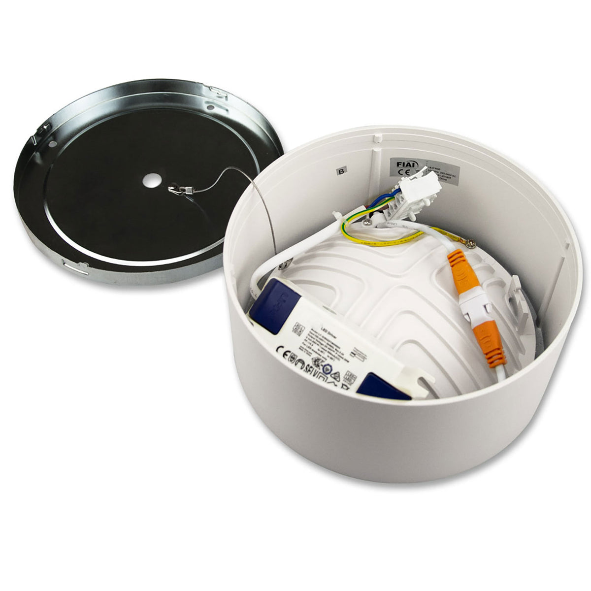 LED Aufbauleuchte LUNA 15W, weiß, rund, DN146, indirektes Licht, warmweiß