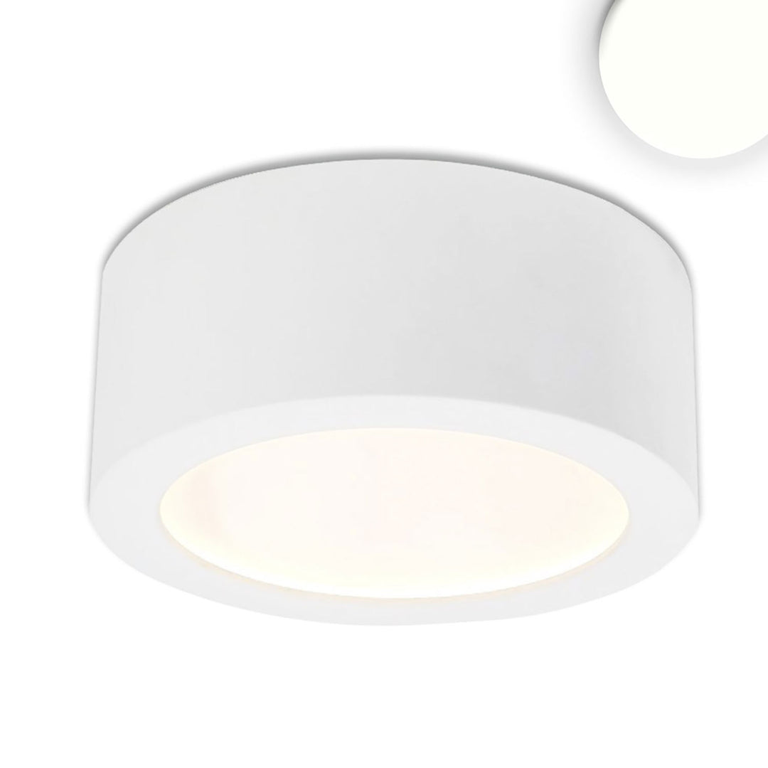 LED surface-mounted light LUNA 8W, white, round, DN106.5, indirect light, neutral white