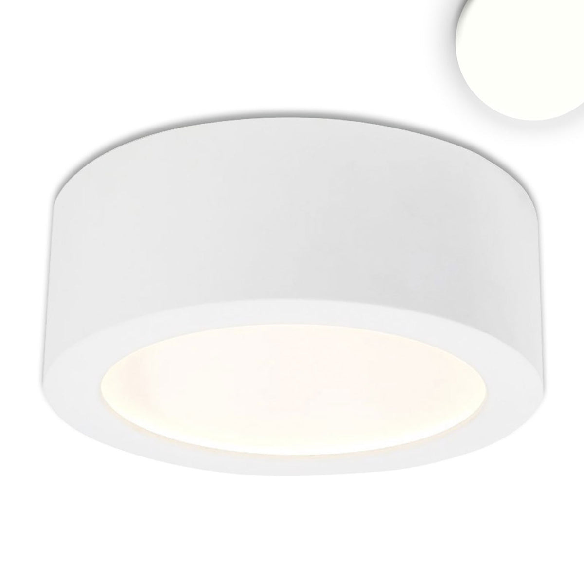 LED surface-mounted light LUNA 15W, white, round, DN146, indirect light, neutral white