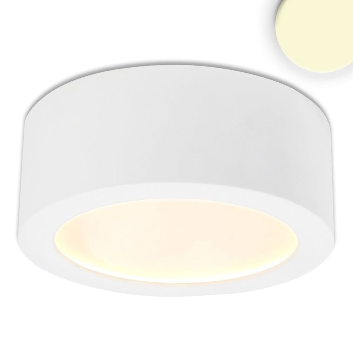 LED surface-mounted light LUNA 18W, white, round, DN173, indirect light, warm white, dimmable