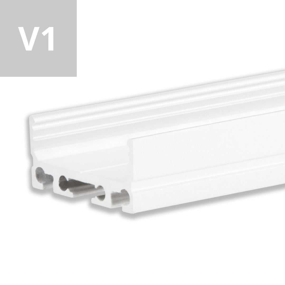 LED surface-mounted profile SURF20 FLAT V1, aluminum, powder-coated white RAL 9010, 200cm