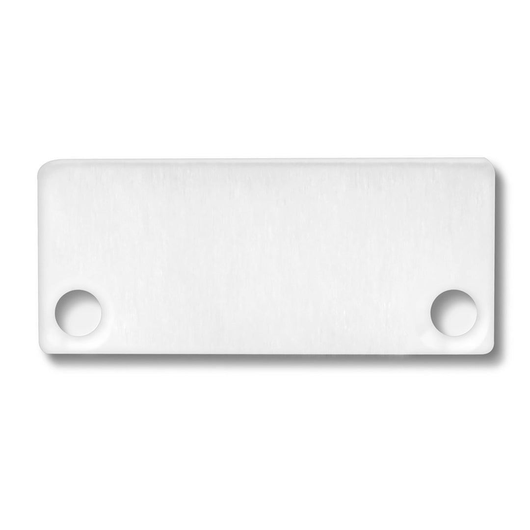 End cap EC43 aluminum white RAL 9010 for SURF/DIVE20 FLAT with COVER10, 2 pieces, incl. screws