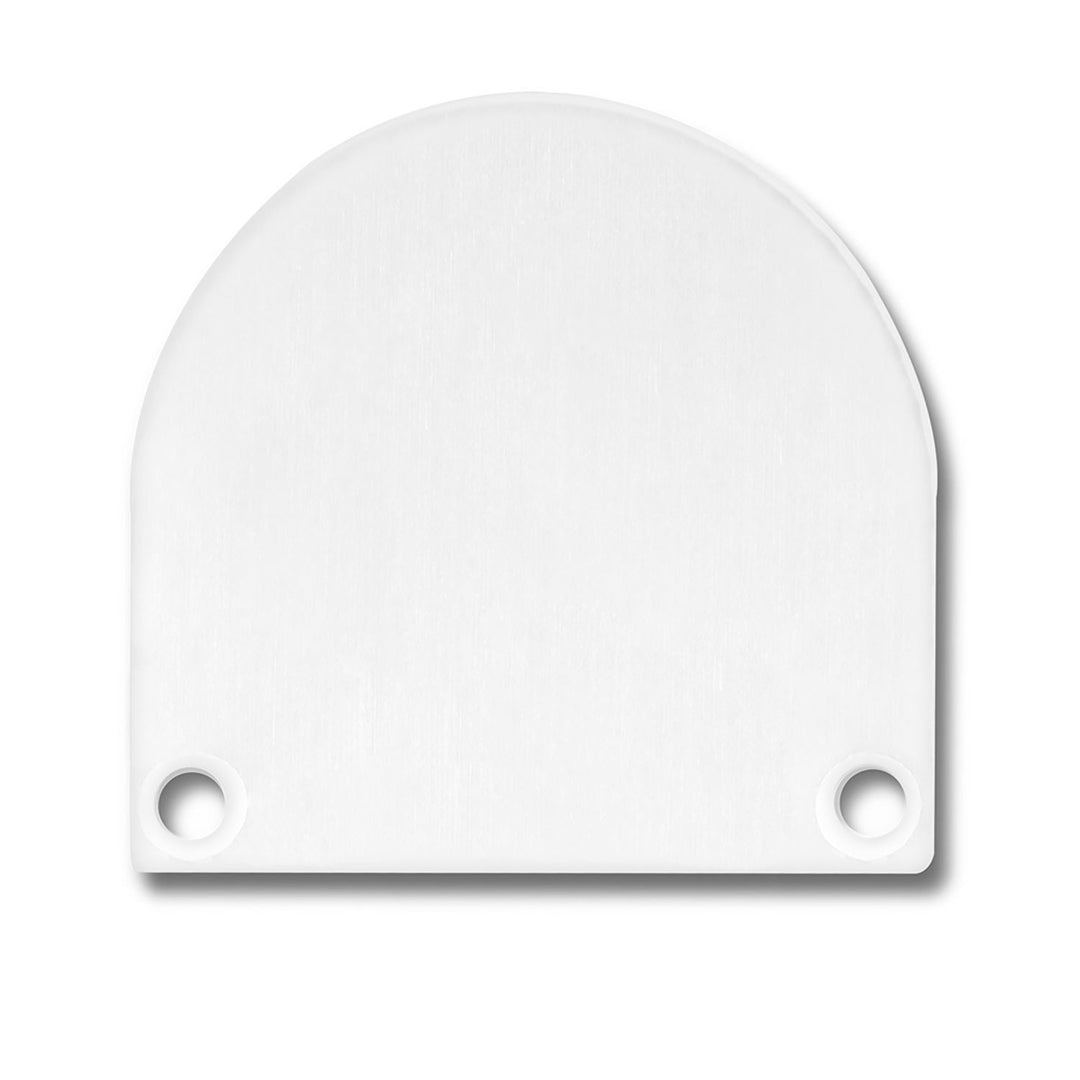 End cap EC46 aluminum white RAL 9010 for SURF/DIVE20 FLAT with COVER13, 2 pieces, incl. screws
