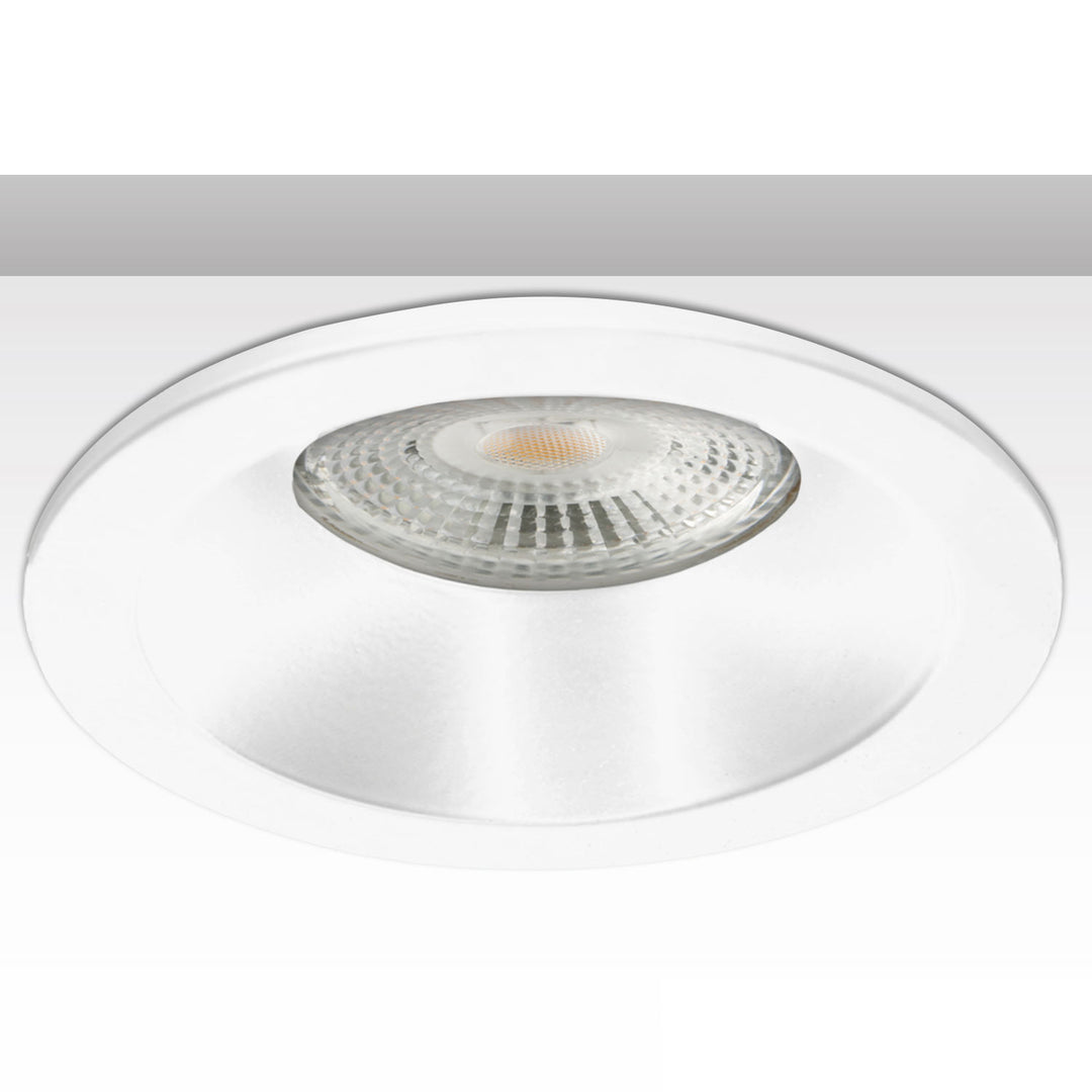Round mounting frame with glass lens, 72mm hole, white, for GU10/MR16 spotlights
