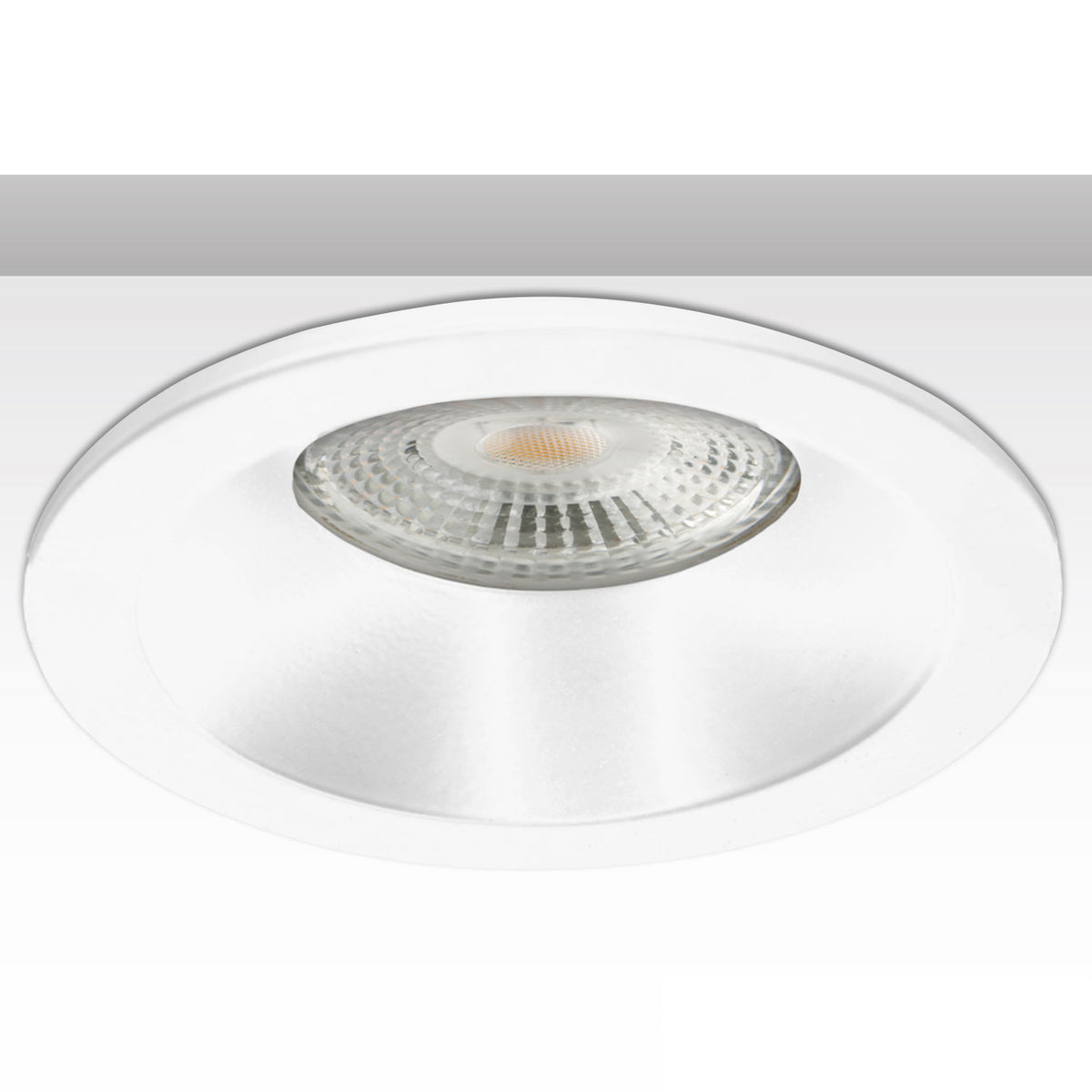 Round mounting frame with glass lens, 72mm hole, white, for GU10/MR16 spotlights