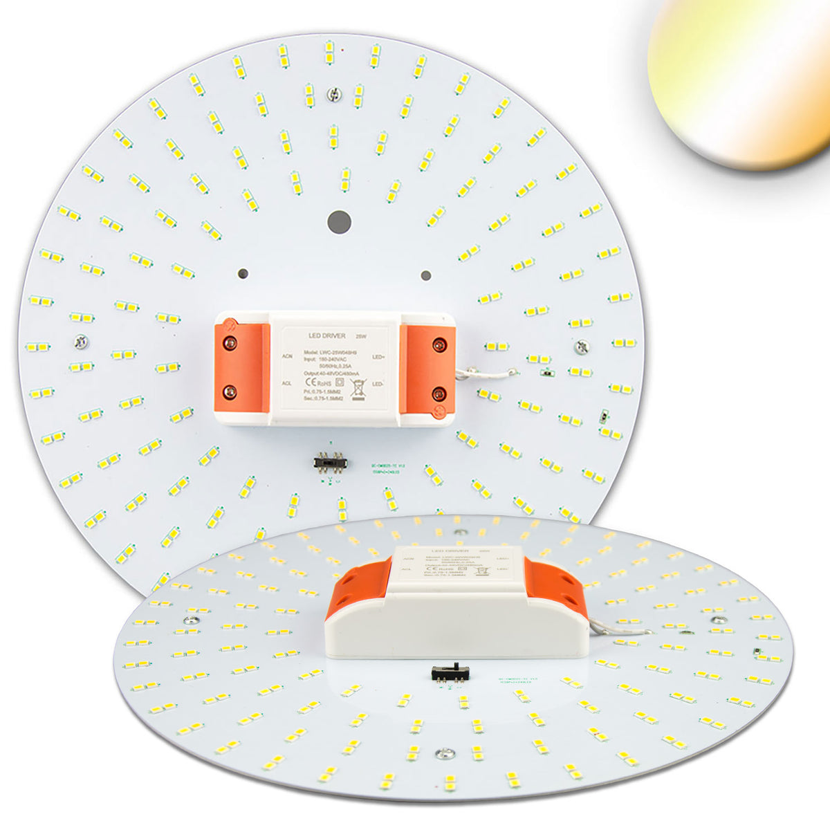 LED conversion board ColorSwitch 2600|3100|4000K, 250mm, 25W, with magnet