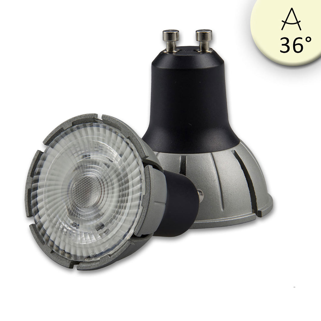 GU10 full spectrum LED spotlight 7W COB, 36°, 2700K, dimmable