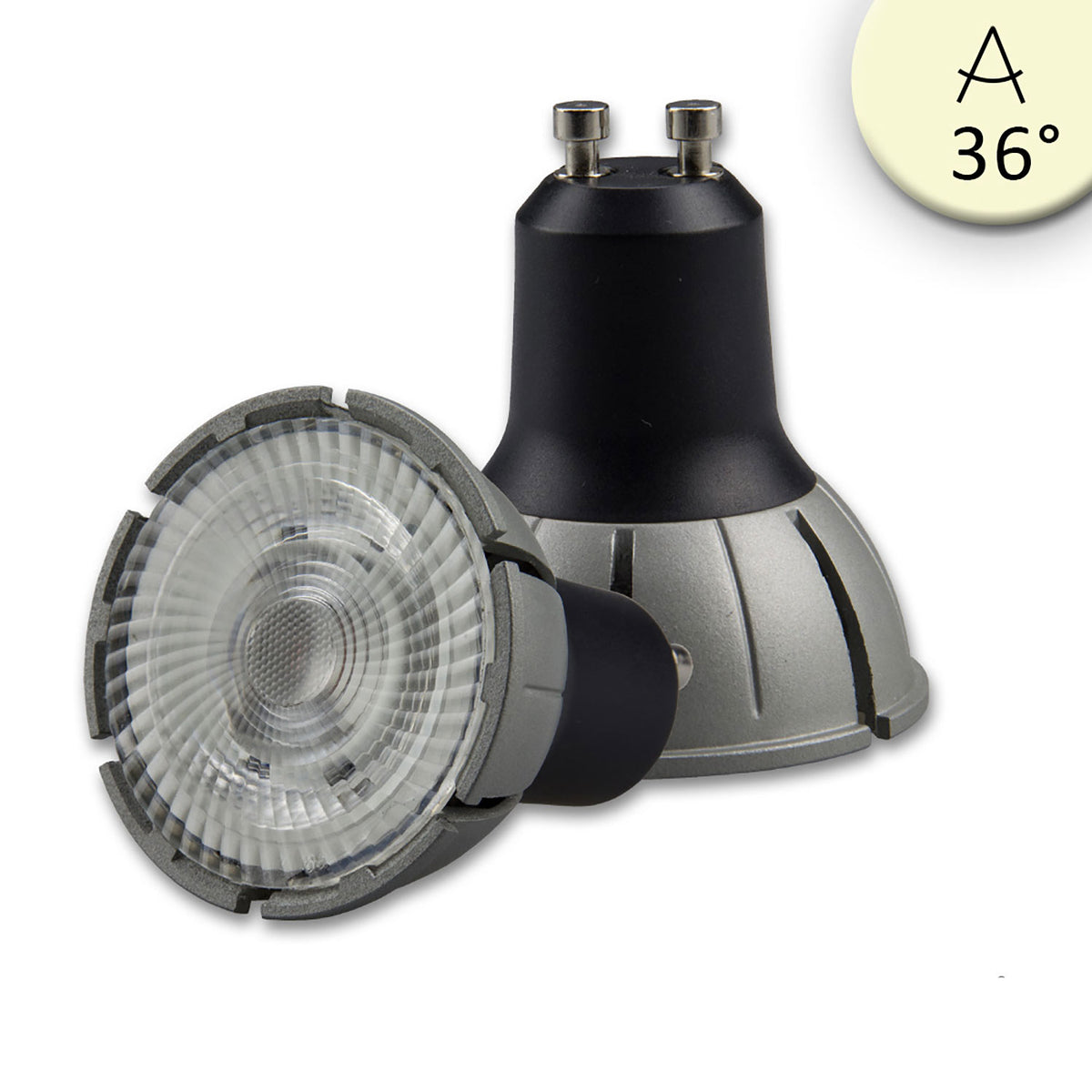 GU10 full spectrum LED spotlight 7W COB, 36°, 2700K, dimmable