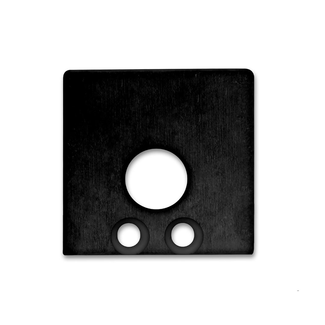 End cap EC 59B black for profile SURF16 with cable entry, 2 pcs, incl. screws