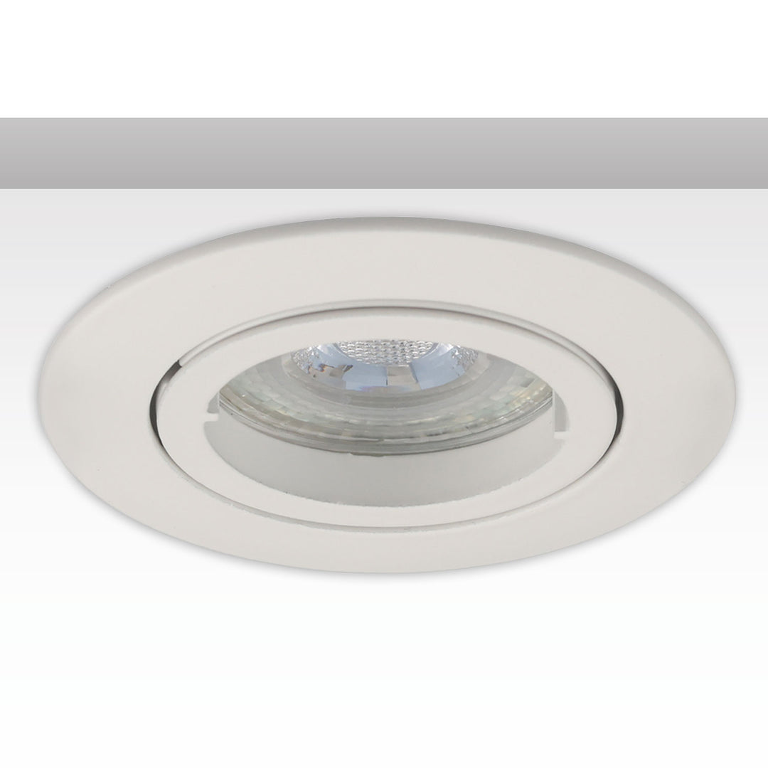 Round mounting frame, 68mm hole, white aluminum, for GU10/MR16 spotlights