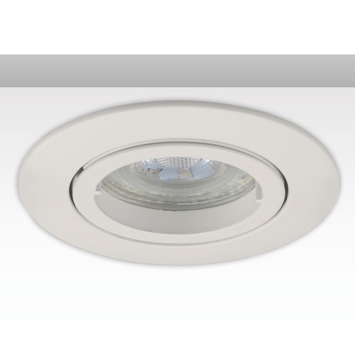 Round mounting frame, 68mm hole, white aluminum, for GU10/MR16 spotlights