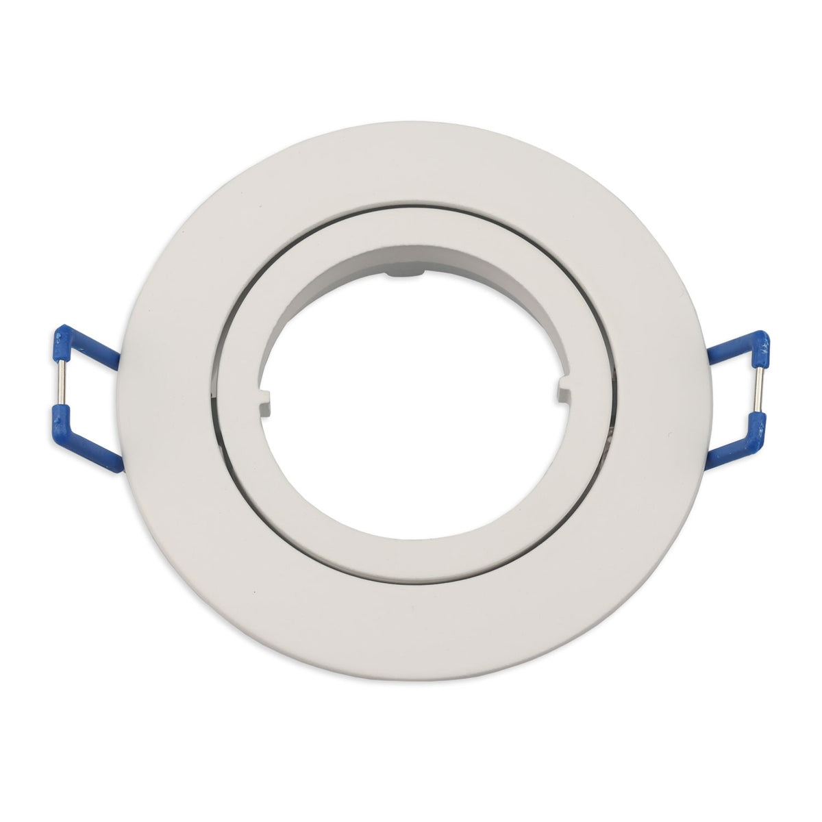 Round mounting frame, 68mm hole, white aluminum, for GU10/MR16 spotlights