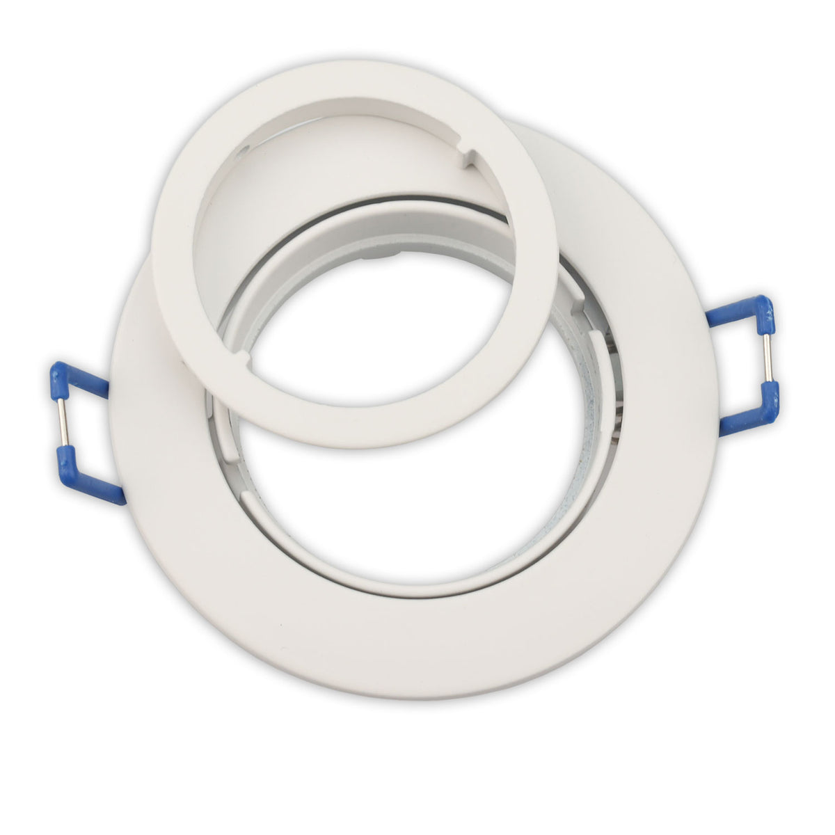 Round mounting frame, 68mm hole, white aluminum, for GU10/MR16 spotlights