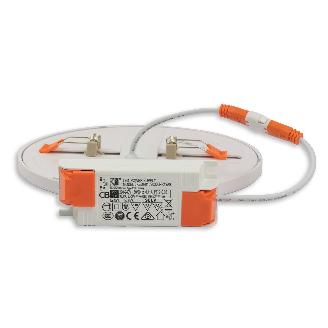 LED Downlight Flex 15W, prismatic, 120°, cutout diameter 50-160mm, neutral white