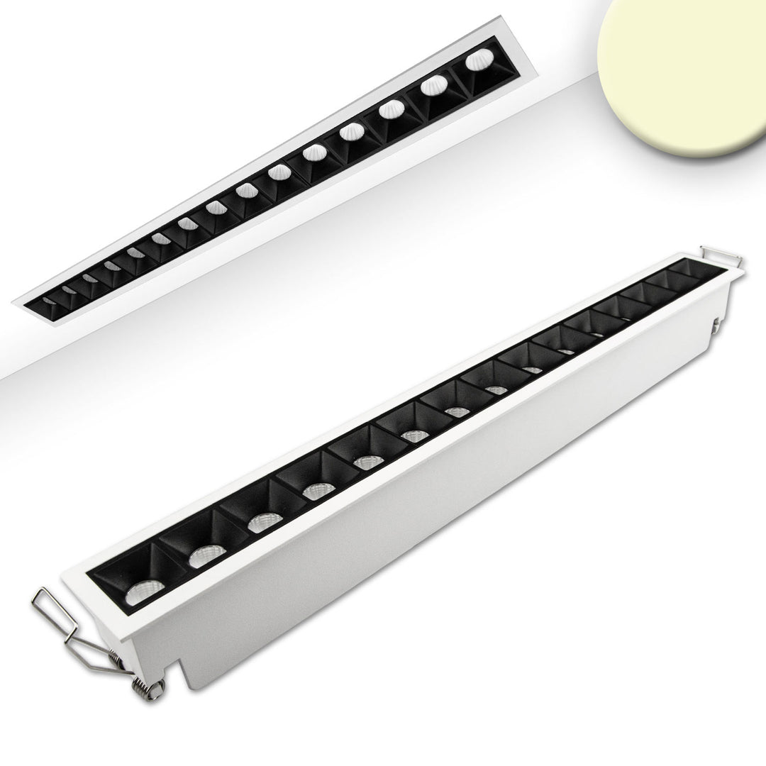 LED recessed light grid line white/black, dimmable, 30W, warm white