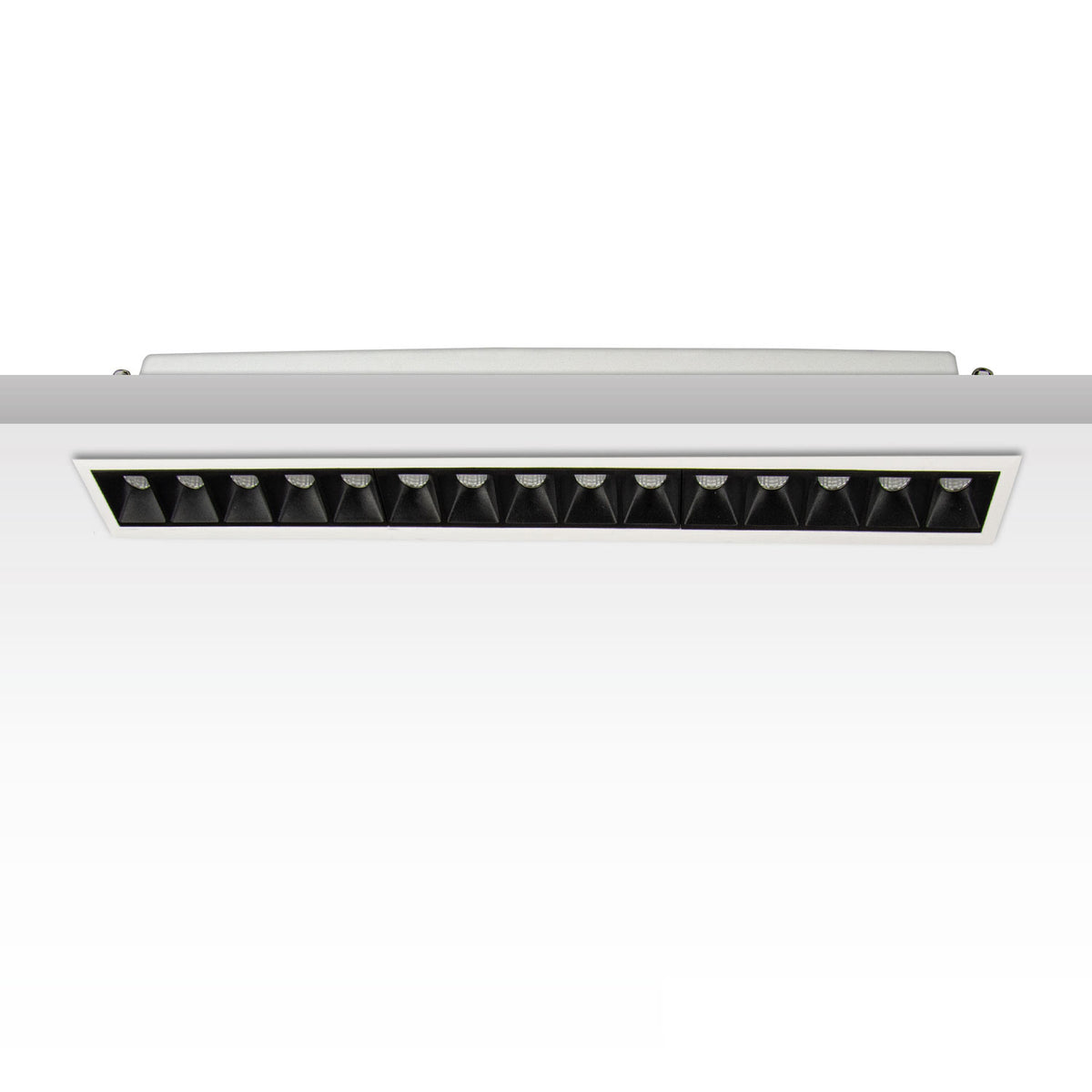 LED recessed light grid line white/black, dimmable, 30W, warm white