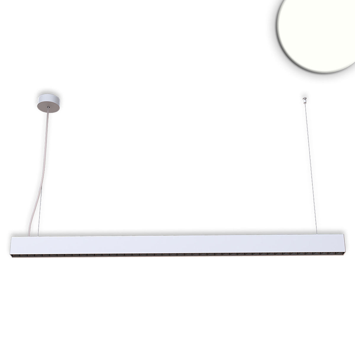 LED Hängeleuchte Raster Up&Down, 25+25W, anreihbar, UGR<6, silber, 4000K, 1-10V dimmbar