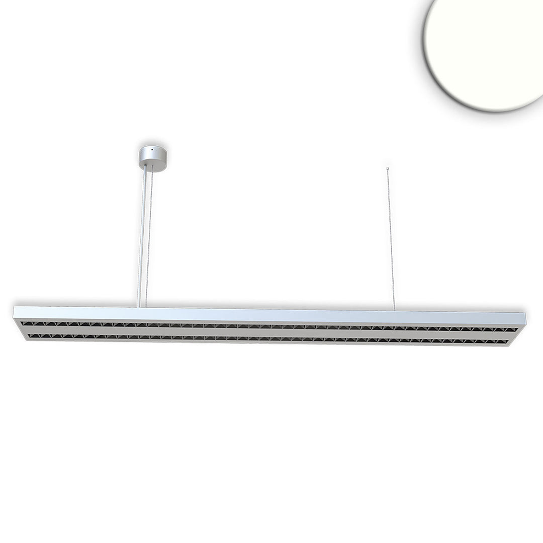 LED pendant light grid up&amp;down, 30W+30W, connectable, UGR<6, silver, 4000K, 1-10V dimmable
