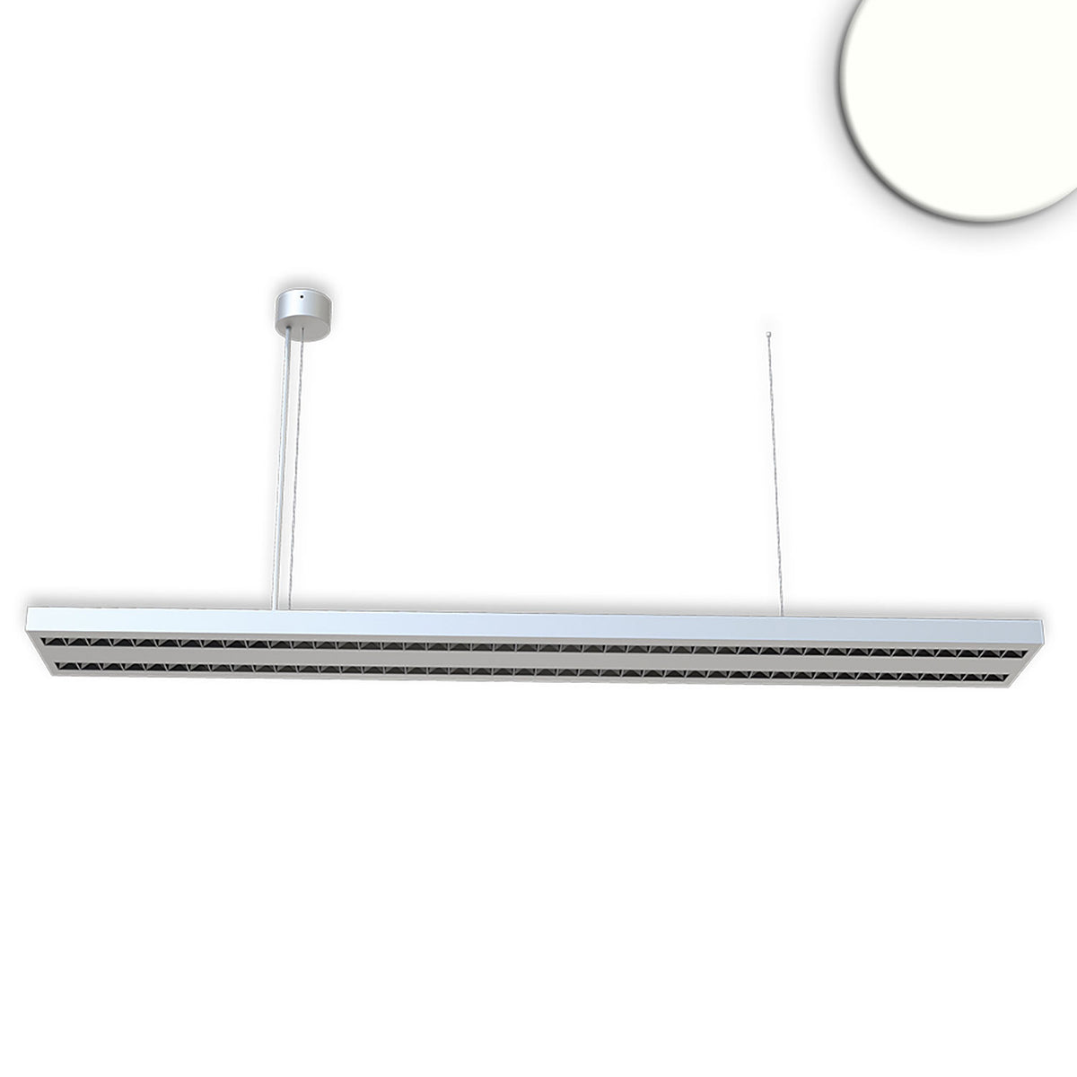 LED pendant light grid up&amp;down, 30W+30W, connectable, UGR<6, silver, 4000K, 1-10V dimmable