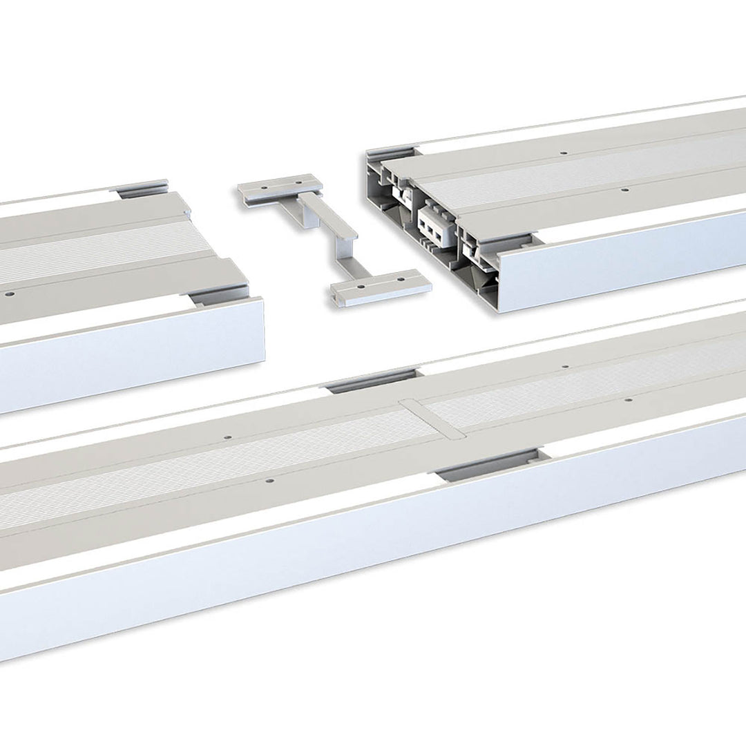 LED pendant light grid up&amp;down, 30W+30W, connectable, UGR<6, silver, 4000K, 1-10V dimmable