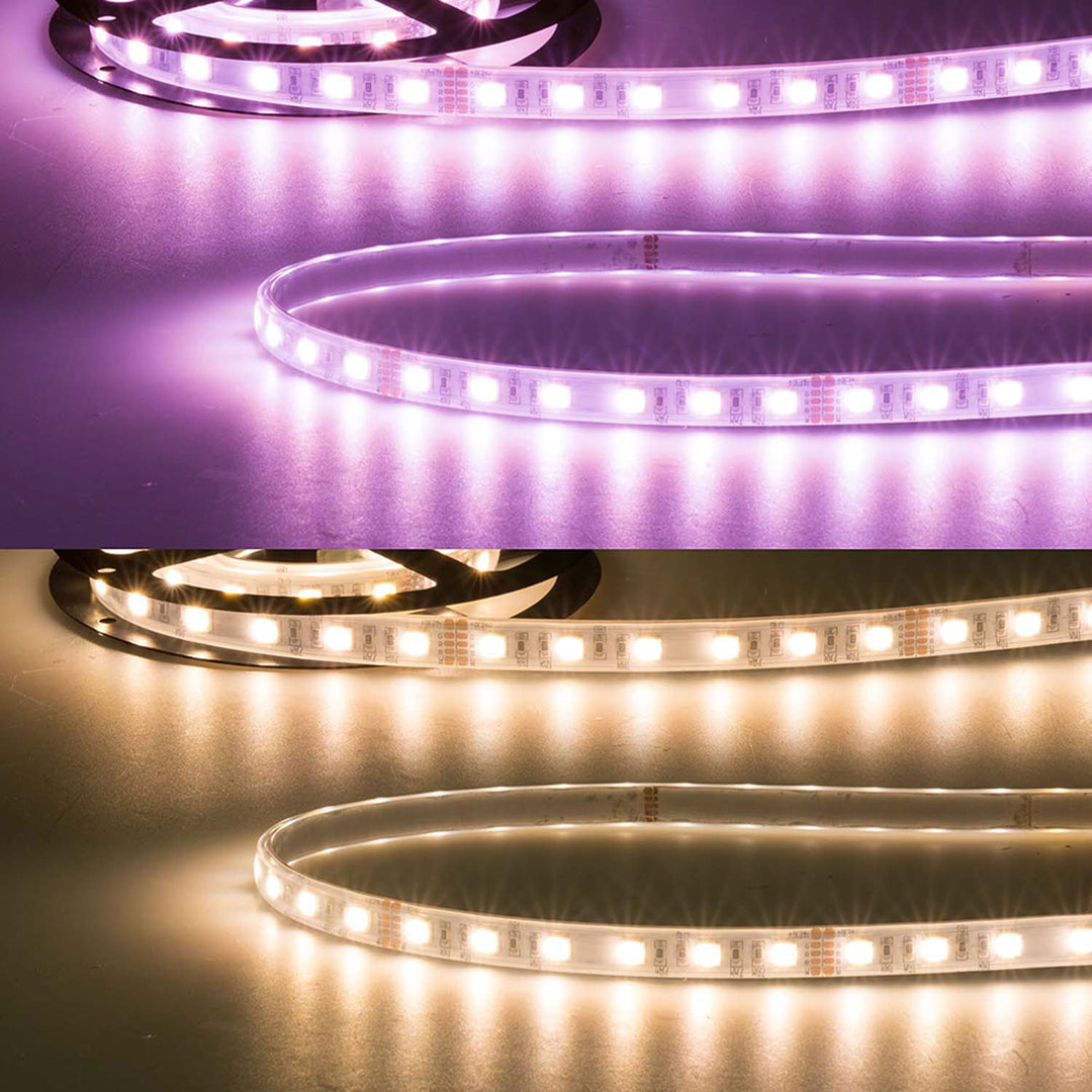 LED AQUA RGB+WW flex ribbon, 24V DC, 19W, IP67, 4in1 chip, 5m roll, 60 LED/m