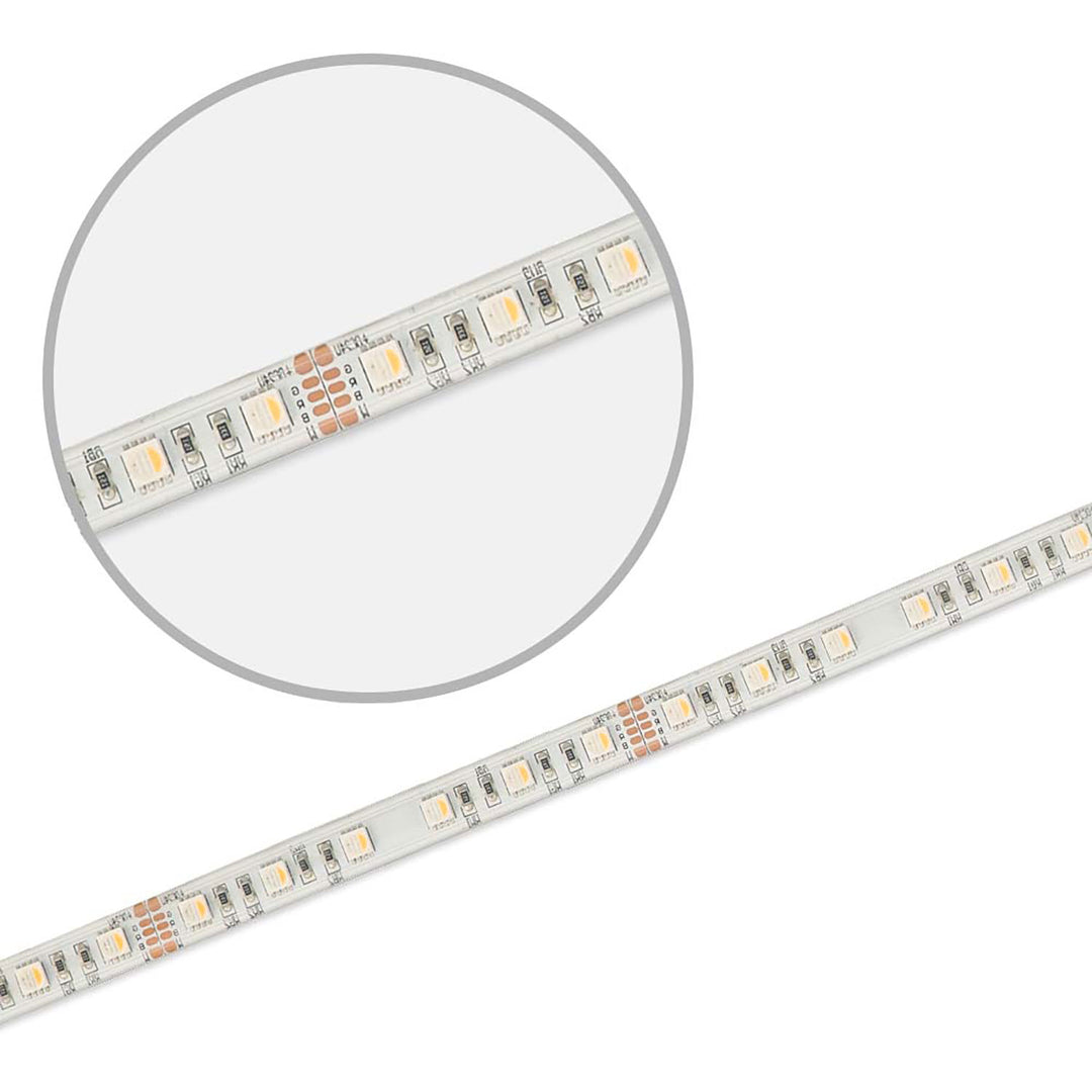 LED AQUA RGB+WW flex ribbon, 24V DC, 19W, IP67, 4in1 chip, 5m roll, 60 LED/m
