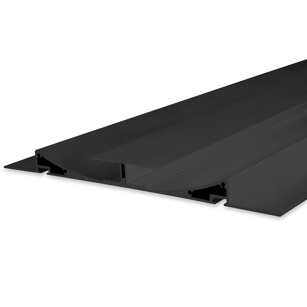 LED drywall lighting profile Double Curve, black powder-coated RAL 9005, 200cm