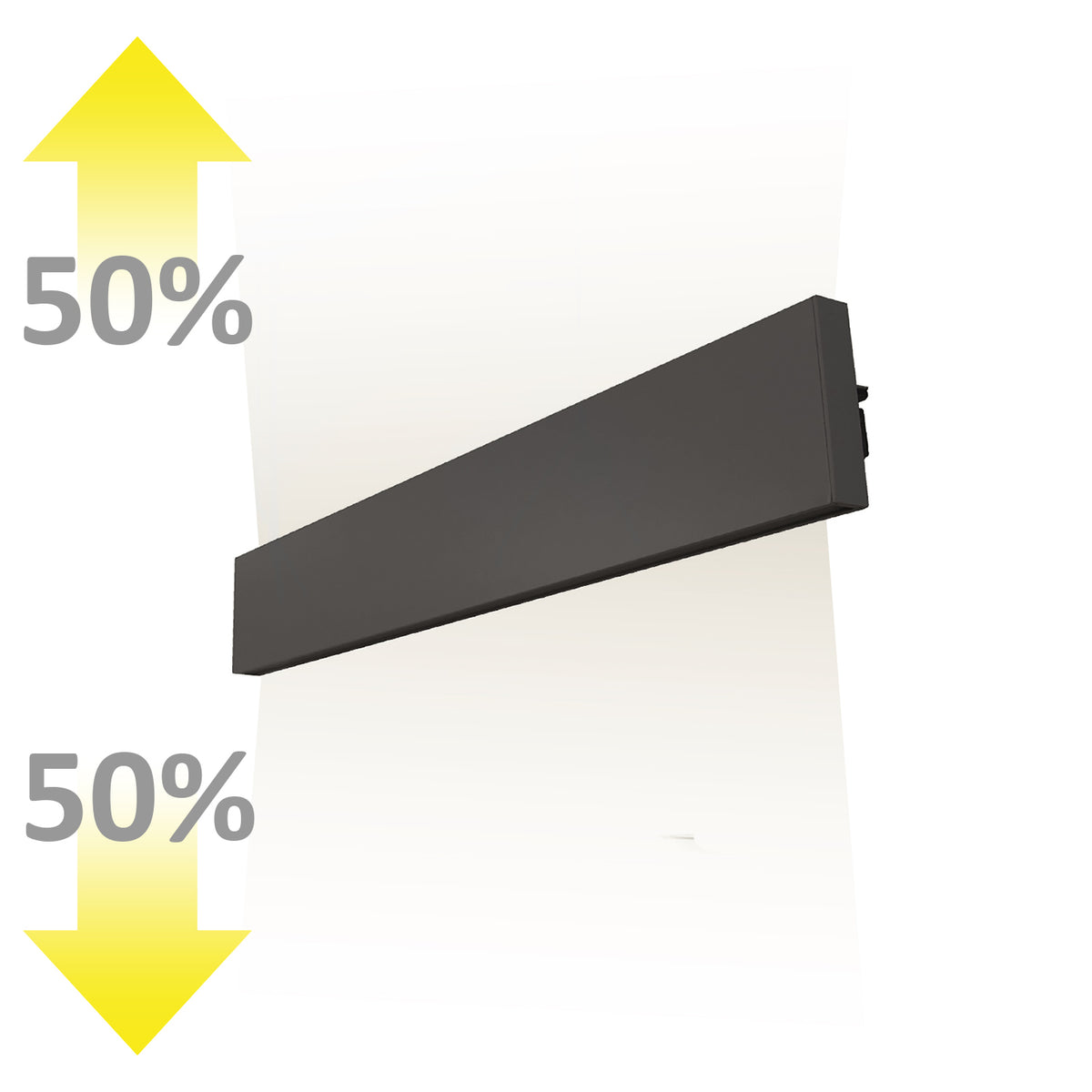 LED wall light Linear Up&amp;Down 600, 610mm, 25W, IP40, black, warm white