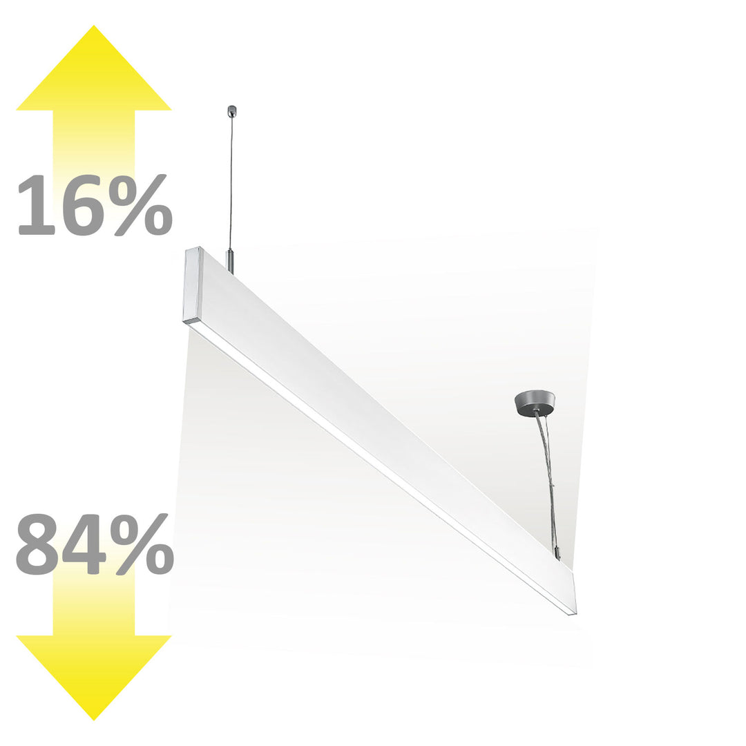 LED Hängeleuchte Linear Up&Down 600, 25W, prismatisch, linear- u. 90° verbindbar, weiß, neutralweiß