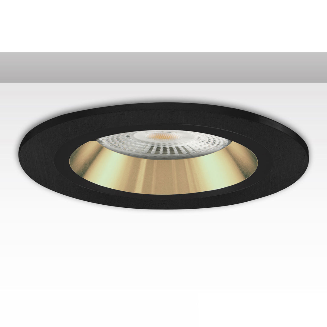 Einbaurahmen rund, Loch 80mm, schwarz + schwarz-gold, für GU10/MR16 Spots