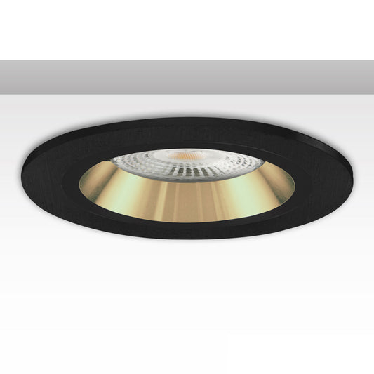Einbaurahmen rund, Loch 80mm, schwarz + schwarz-gold, für GU10/MR16 Spots