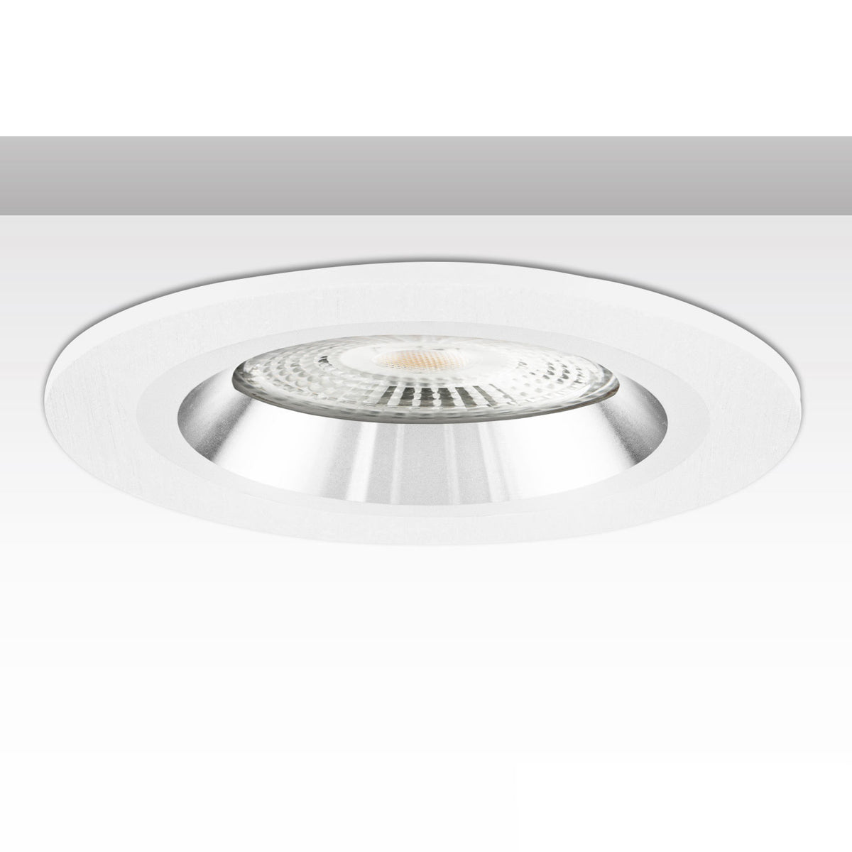 Round mounting frame, 80mm hole, white + white-silver, for GU10/MR16 spotlights