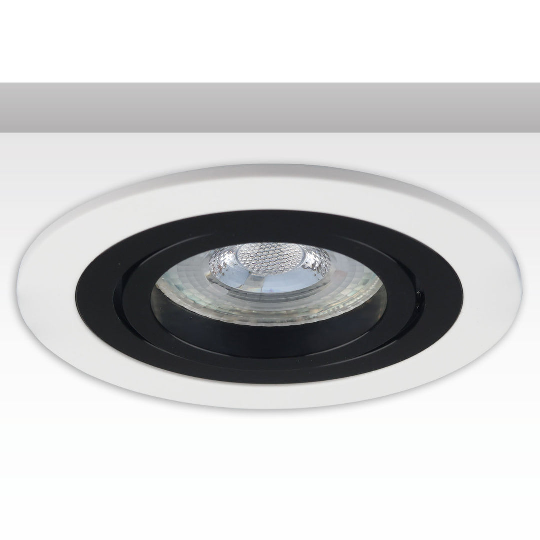 Round mounting frame, 80mm hole, white + black, for GU10/MR16 spotlights