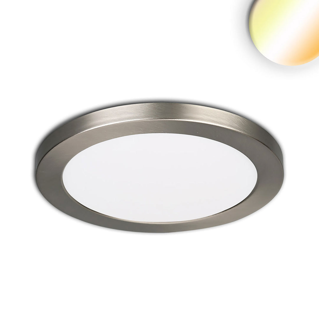 LED surface-mounted/recessed light Slim Flex, 12W, brushed nickel, ColorSwitch 3000|3500|4000K