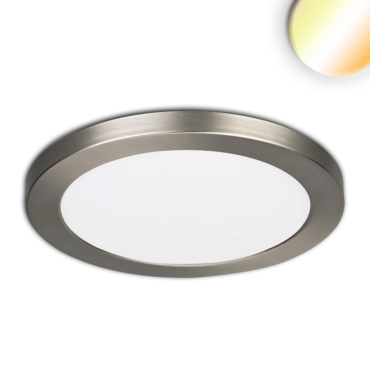 LED surface-mounted/recessed light Slim Flex, 18W, brushed nickel, ColorSwitch 3000|3500|4000K