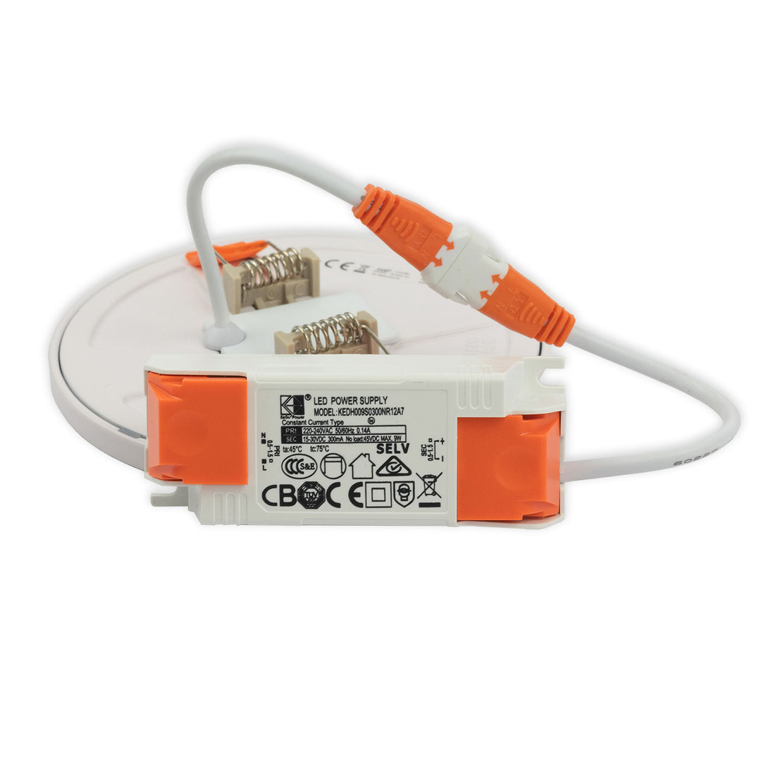 LED downlight Flex 8W, prismatic, 120°, cutout 50-100mm, neutral white, dimmable