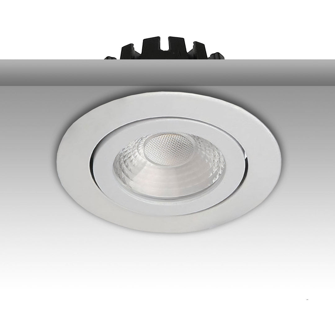 LED recessed spotlight, white, 8W, 36°, round, warm white, IP65, dimmable