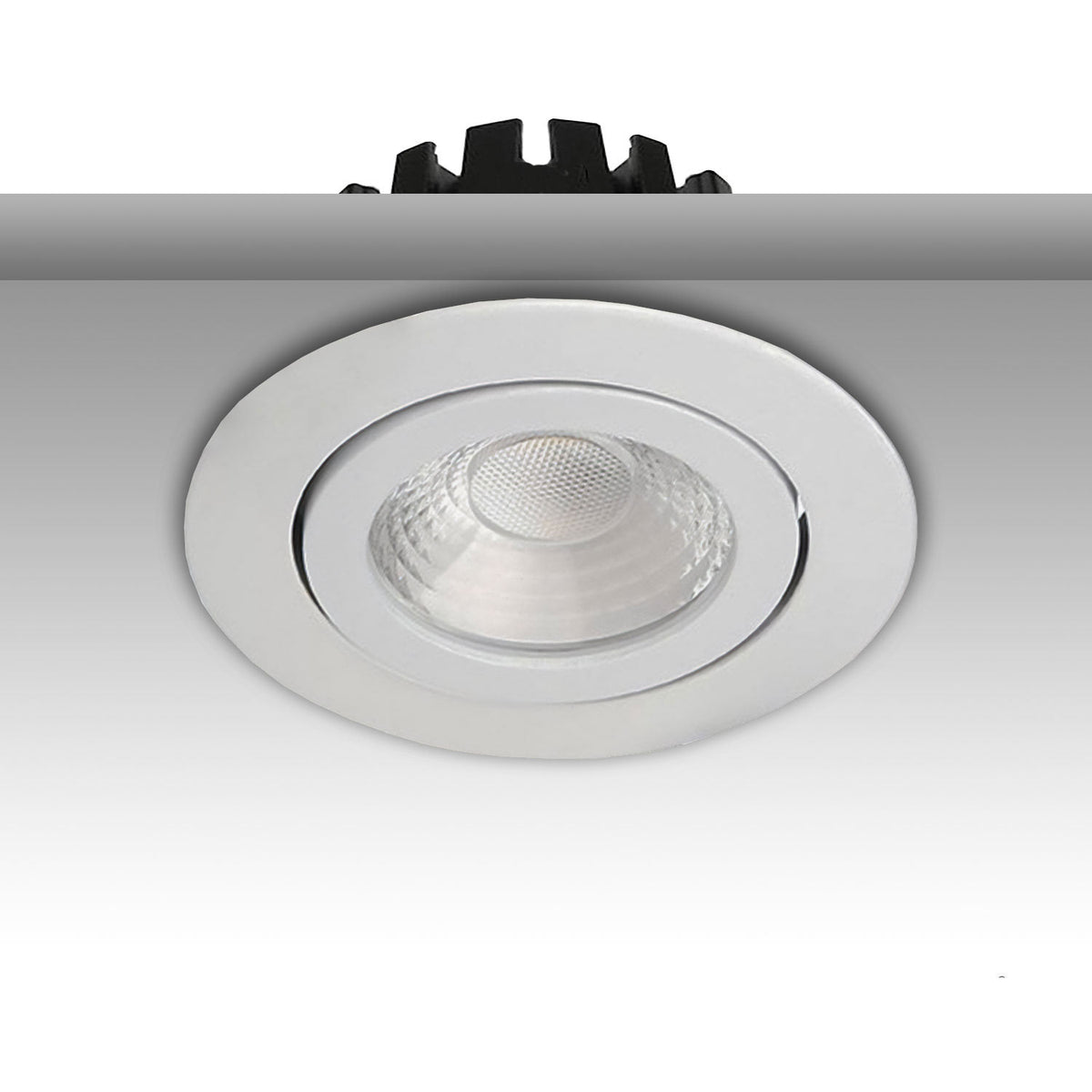 LED recessed spotlight, white, 8W, 36°, round, warm white, IP65, dimmable