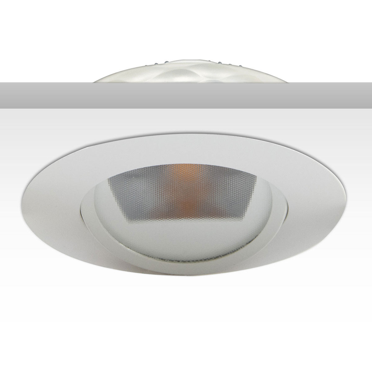 LED recessed spotlight, asymmetrical, COB, white, 8W, 50°, IP44, round, warm white, dimmable