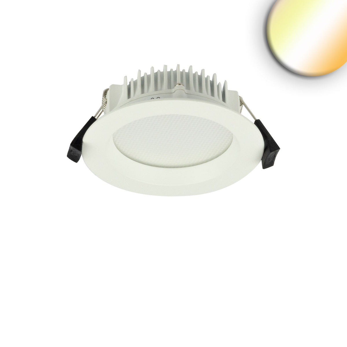 LED downlight, glare-reduced, 18W, round, DN145, CRI90, switchable 3000|3500|4000K, dimmable