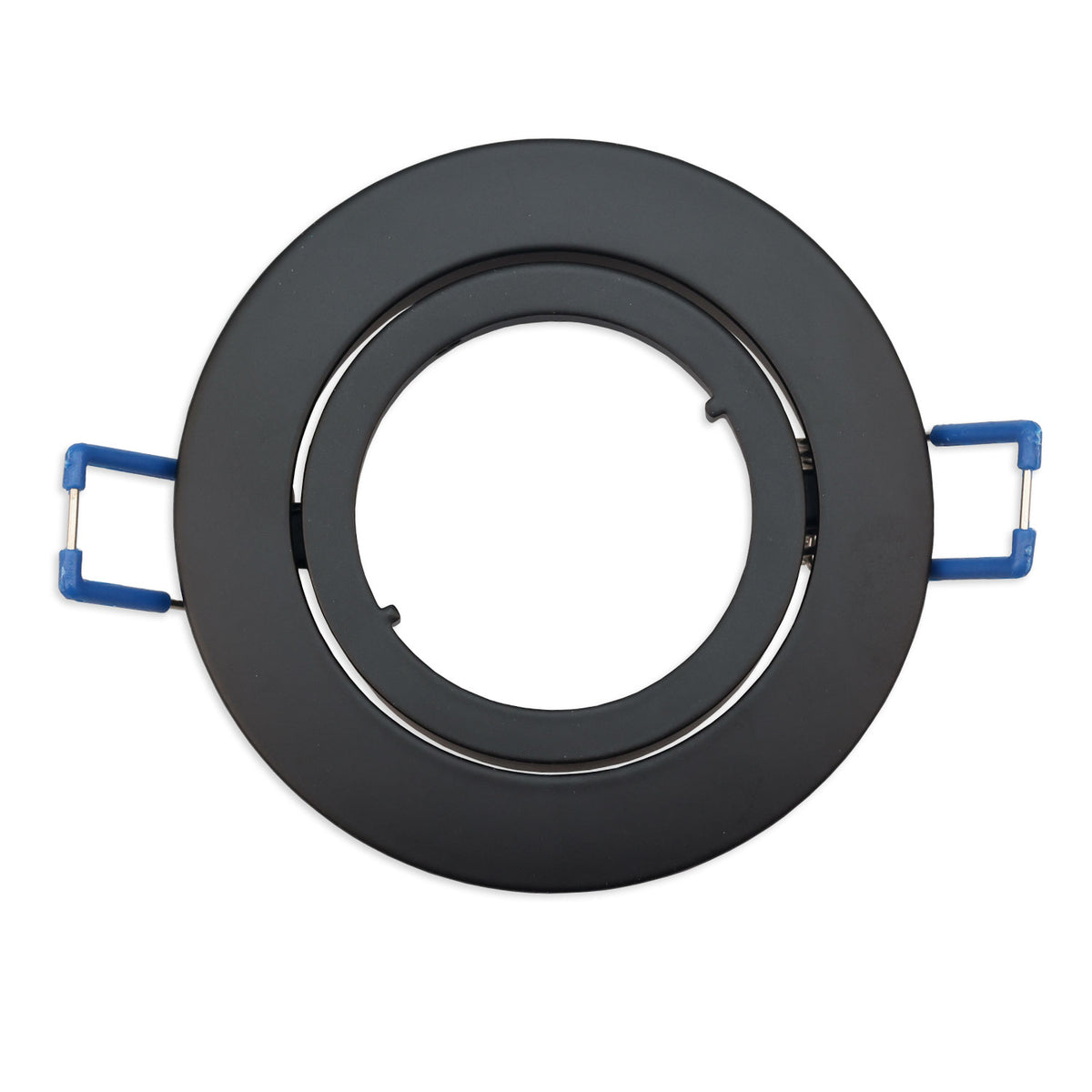 Round mounting frame, 68mm hole, black aluminum, for GU10/MR16 spotlights